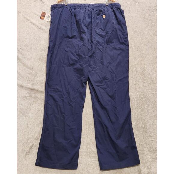 Carharrt Men's Navy Blue Ripstop Lower Rise Straight Leg Drawstring Pants 2X NEW - Picture 5 of 12